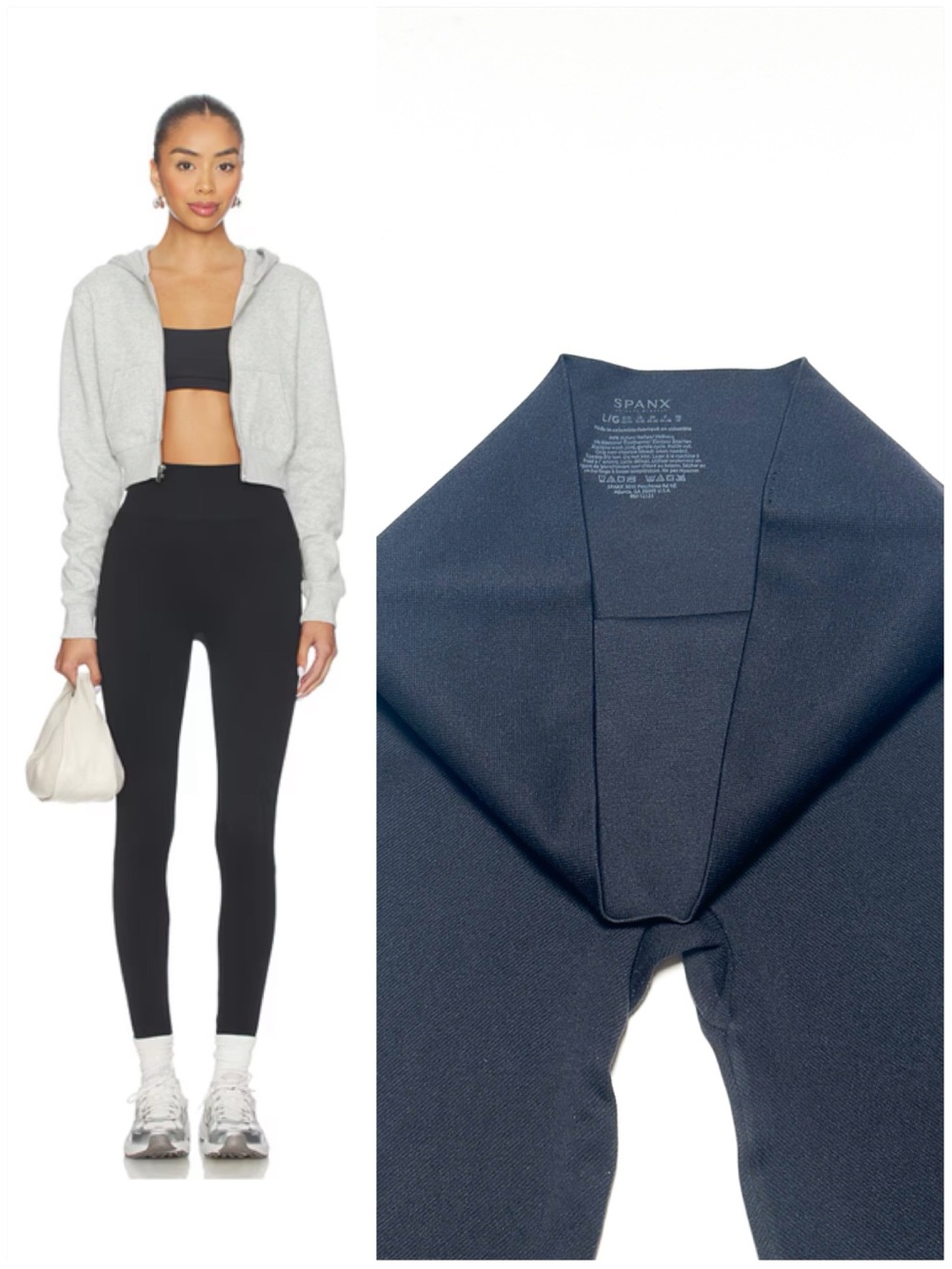 SPANX Seamless High-Waisted Compression Knit 7/8 Leggings Classic Black Colorway